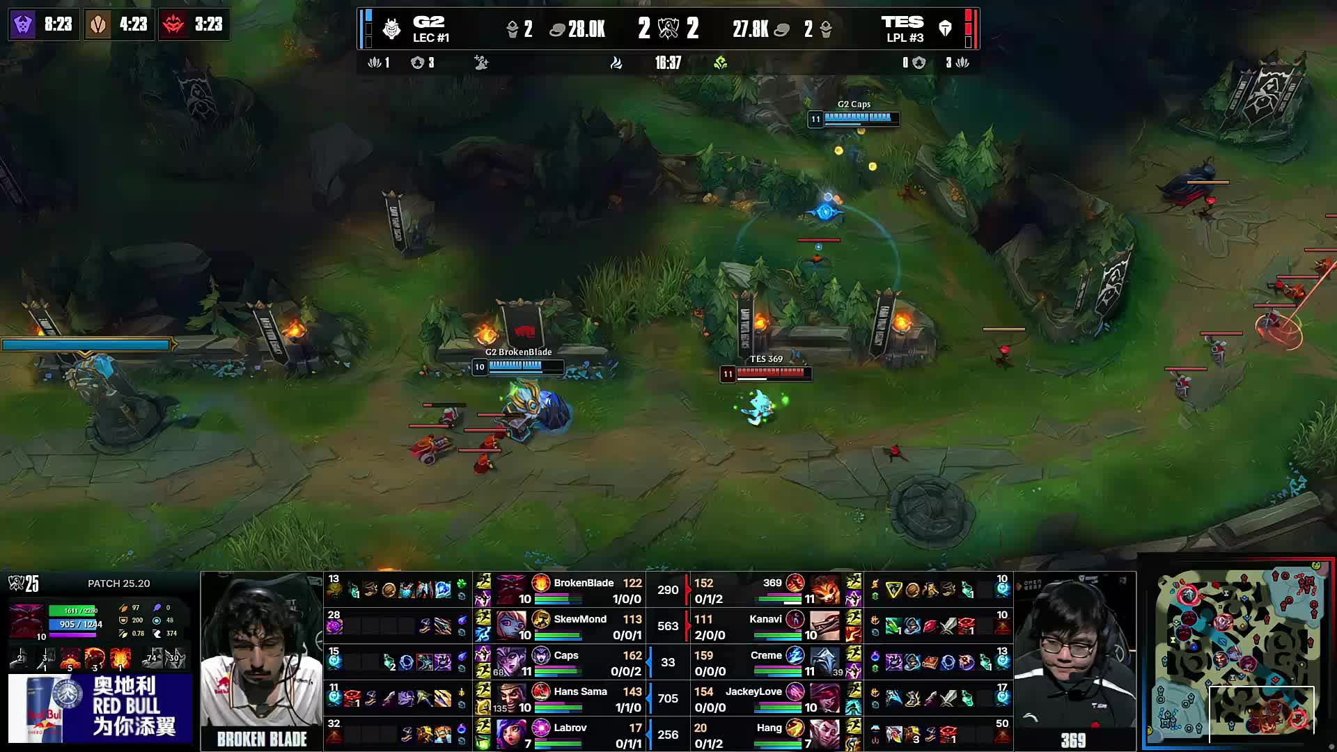 德玛西亚杯四分之一决赛对阵： EDward Gaming vs Weibo Gaming , Anyone's Legend vs Bilibili Gaming , ThunderTalk Gaming vs LNG Esports , 